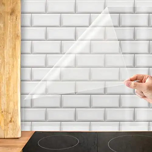 Shackcom Clear Contact Paper Roll Self-Adhesive Kitchen Backsplash Wall Protector